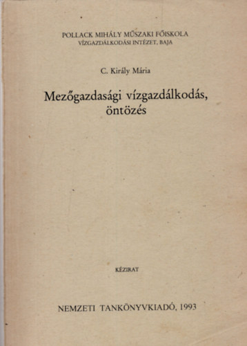 Mez�gazdas�gi v�zgazd�lkod�s, �nt�z�s