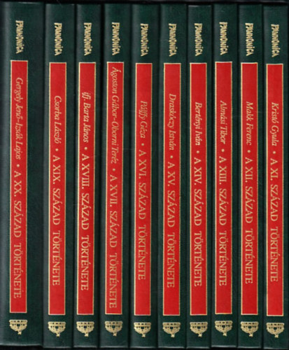 Magyar Sz�zadok (J� �llapot�, egys�ges, teljes sorozat): XI., XII., XIII., XIV., XV., XVI., XVII., XVIII., XIX. �s XX. sz�zad t�rt�nete (10 db k�tet)