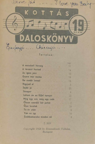 Kott�s dalosk�nyv 19.