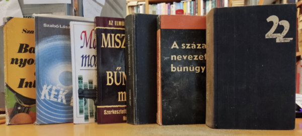 7 db bngyi antolgia: 22 detektvtrtnet; Rgi bngyi trtnetek; Mona Lisa mosolya; Kk fny; A szzad nevezetes bngyei; Bandk nyomban az Interpol; Az elmlt v legjobb misztikus s bngyi mesi