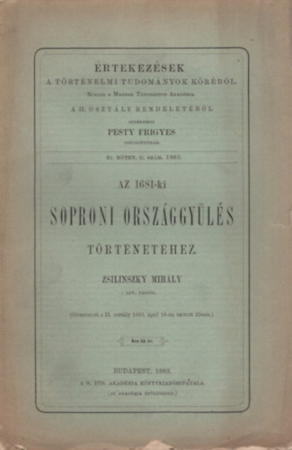 Az 1681-ki Soproni Orszggyls Trtnethez.