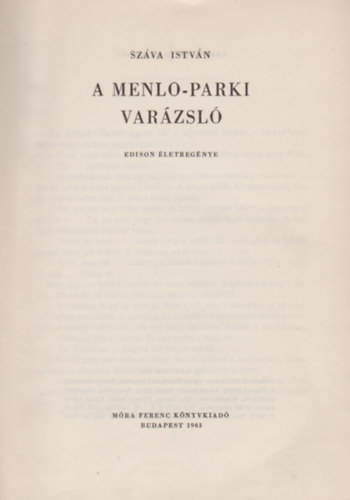 A Menlo-parki var�zsl� - Edison �letreg�nye