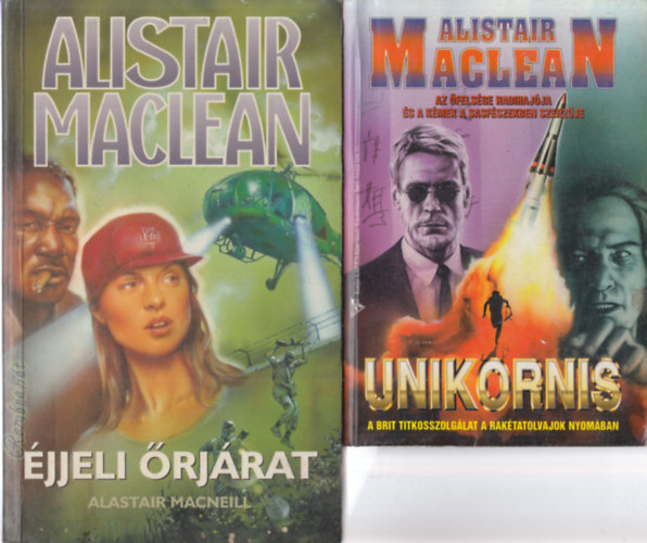 2 db Alistair Maclean krimi: jjeli rjrat + Unikornis
