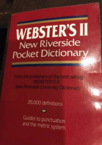Webster's II. New Riverside Pocket Dictionary