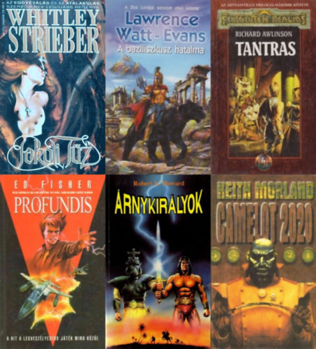 Whitley Strieber, Lawrence Watt-Evans, Ed Fisher, Keith Morland, Robert E. Howard Richard Awlinson - 6 db fantasy regny: Pokoli tz + Profundis + Camelot 2020 + rnykirlyok + A baziliszkusz hatalma + Tantras