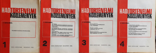 Cskvri Ferenc  (szerk.) - Hadtrtnelmi Kzlemnyek 1985. XXXII. vfolyam 1-4. teljes vfolyam