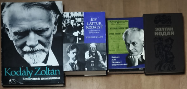 3db Kodly Zoltnnal kapcsolatos m + 1db rla szl orosz nyelv knyv ajndkba (kpen lthat) - Kodly Zoltn kpekben s dokumentumokban, Szkely Jlia-Elindulta szp hazmbl, Bnis Ferenc (szerk.)-gy lttuk Kodlyt