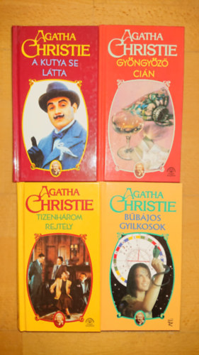 4 krimi Agatha Cristie-tl: Tizenhrom rejtly, Bbjos gyilkosok, A kutya se ltta, Gyngyz cin
