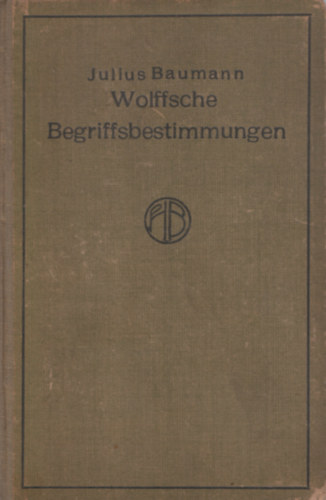 Wolffsche Begriffsbestimmungen