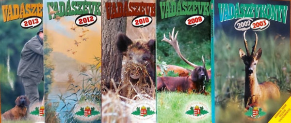 5 db Vadszvknyv: 2002-2003, 2009, 2010, 2012, 2013