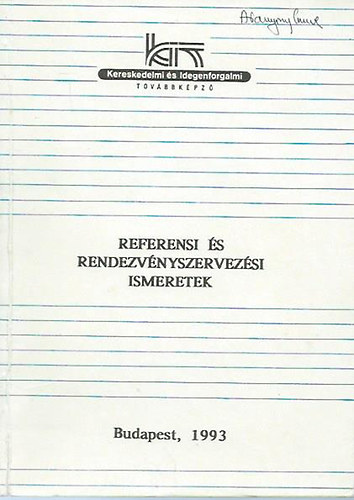 Referensi s rendezvnyszervezsi ismeretek