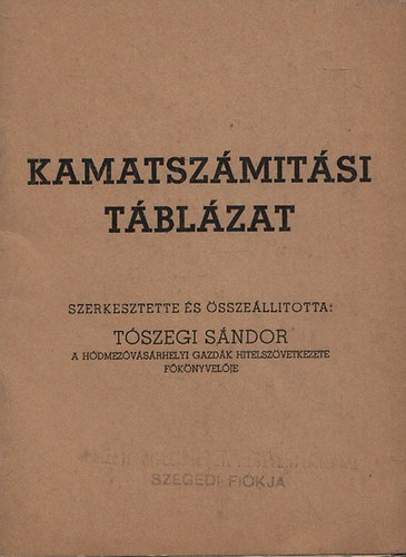 Kamatszmtsi tblzat