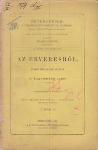 Az �rver�sr�l (�rtekez�sek a term�szettudom�nyok k�r�b�l)