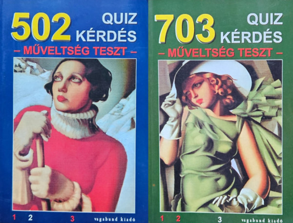 Szab Flra  (szerk.) . Szllsi Pter (szerk.) - 2 db kvzknyv: 502 quiz krds - mveltsgi teszt + 703 quiz krds - mveltsgi teszt