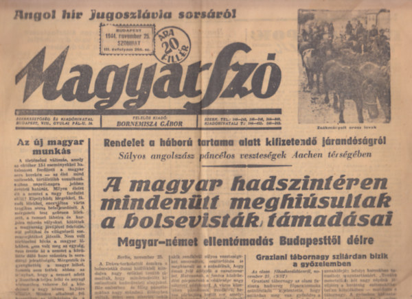Magyar Sz 1944. november 25. III. vfolyam 266. szm