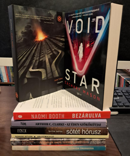 Naomi Booth, Zachary Mason, Ta-mia Sansa, Arthur C. Clarke, Nemere Istvn, Zsoldos Pter Lavie Tidhar - 8 db-os sci-fi KNYVMNET AJNLAT: Oszama+Bezrulva+Void Star+Stt hrusz+Az den szkktjai+2061 harmadi rodisszeia+A holtak nem vetnek rnykot+Aranybolyg