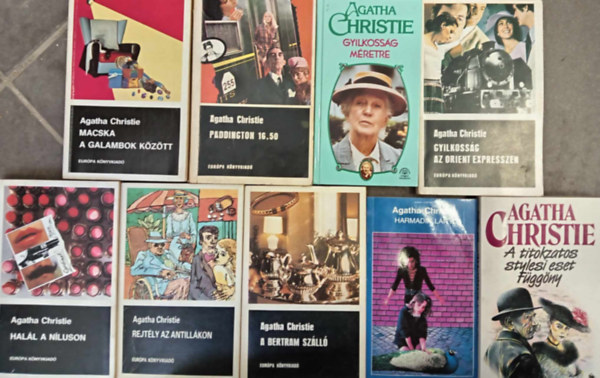 (9db) Agatha Christie knyvcsomag: Macska a galambok kztt / Paddington 16.50 / Gyilkossg mretre / Gyilkossg az Orient Expresszen / Hall a nluson / Rejtly az Antillkon / A bertram szll / Harmadik lny / A titokzatos Stylesi ese