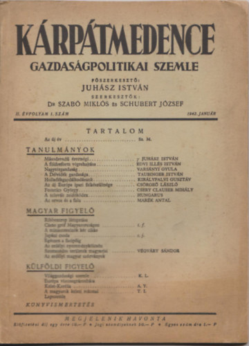 Krptmedence - Gazdasgpolitikai szemle 1942. janur - II. vfolyam 1. szm