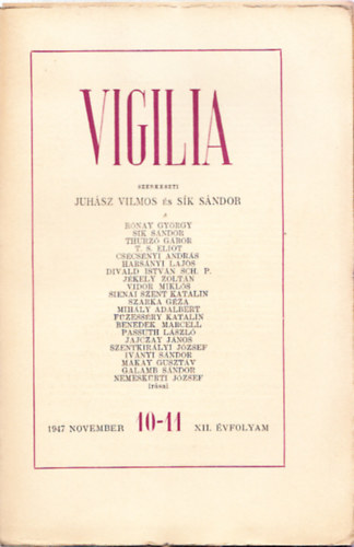 Vigilia 1947 november 10-11, XII.vfolyam