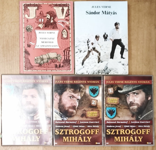 2db Jules Verne reg�ny + aj�nd�k DVD-k - S�ndor M�ty�s, Nyolcsz�z m�rf�ld az Amazonason + Sztrogoff Mih�ly 1-3. r�sz (Jules Verne reg�nye nyom�n)