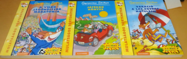 3 db Geronimo Stilton: A Vilg legrltebb maratonja + Jtkok knyve + Vakci a Las Egeras hotelben