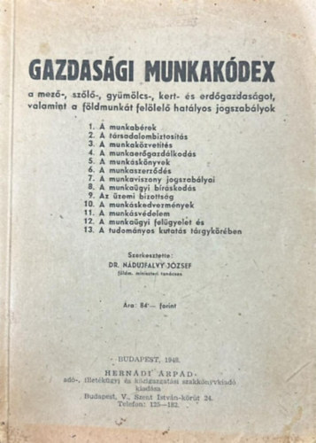 Gazdas�gi munkak�dex