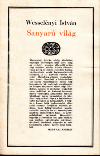 Wesselnyi Istvn - Sanyar vilg