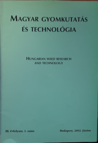 Magyar Gyomkutats s Technolgia 2002. jnius (II. vf. 1. szm)