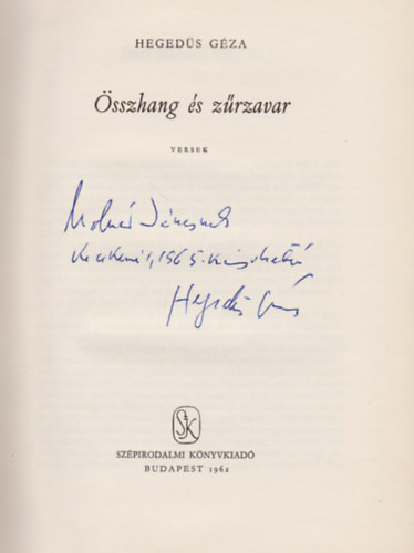 Hegeds  Gza - sszhang s zrzavar (Dediklt)