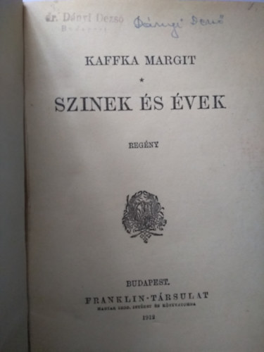 Szinek �s �vek ( I. kiad�s)