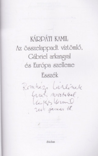 Az sszelappadt vztml, Gbriel arkangyal s Eurpa szelleme - Esszk