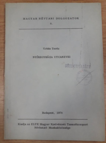 Nyregyhza utcanevei