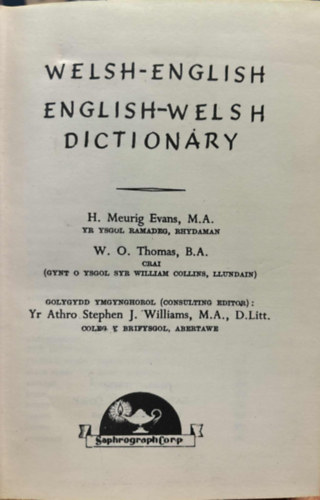 Welsh-English, English-Welsh Dictionary