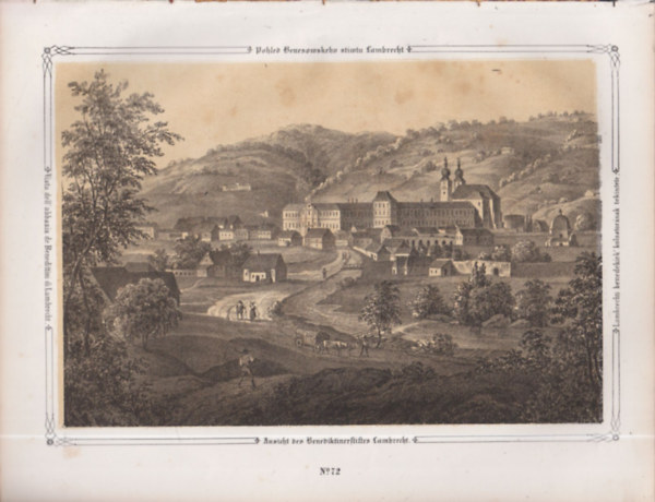 Lambrechti benedekiek kolostor�nak tekintete - eredeti litogr�fia (metszet)