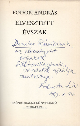 Elveszett vszak- dediklt