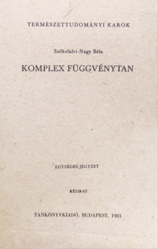 Komplex f�ggv�nytan