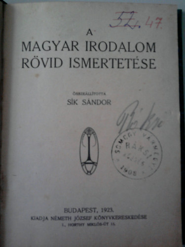 A magyar irodalom rvid ismertetse