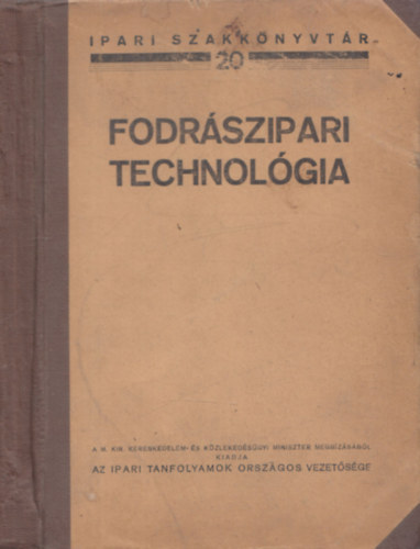 Fodrszipari technolgia (Ipari szakknyvtr 20.)