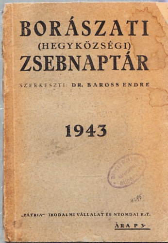Borszati (hegykzsgi) zsebnaptr 1943.