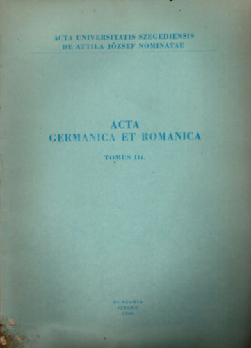 Dr. Dr. Koltay-Kastner Jen, Dr. Madcsy Lszl Halsz Eld - Vico Carafa -letrajza  ( Acta Germanica et romanica - Tomus III.)