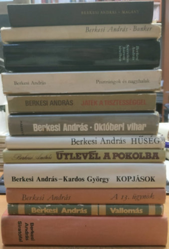 Berkesi Andrs - 12 db Berkesi Andrs: A 13. gynk; Bunker; Hsg; Jtk a tisztessggel; Kopjsok; Magny; Oktberi vihar; Pisztrngok s nagyhalak; Siratfal; Szerelem hrom ttelben; tlevl a pokolba; Valloms
