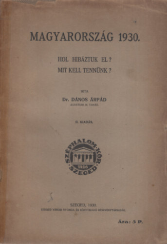 Dnos rpd dr. - Magyarorszg 1930. - Hol hibztuk el? Mit kell tennnk?