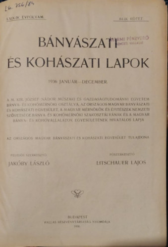 B�ny�szati �s koh�szati lapok 1936 janu�r - december