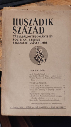 Huszadik Szzad - Trsadalomtudomnyi s szocilpolitikai szemle 35. vfolyam 1. szm - 1947 mrcius