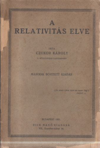 A relativit�s elve