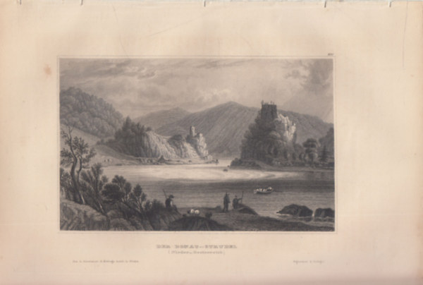Der Donau-Strudel (Nieder-esterrich) (A Duna-rvny, Als-Ausztria, Eurpa) (16x23,5 cm lapmret eredeti aclmetszet, 1856-bl)