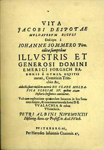 Vita Jacobi despotae Moldovarum (fakszimile)