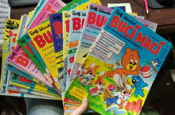 21 db Buci Maci magazin 1991. �pr., szept., okt., nov., dec., 1993. jan.-m�j., j�l., okt., 1994. jan., m�rc., aug., dec., 1995. febr.,�pr., m�j., j�l. (sz�rv�nysz�mok)