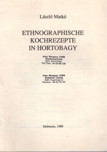 Ethnographische Kochrezepte in Hortobagy