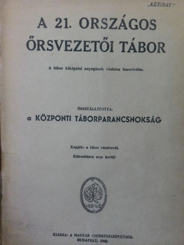 A 21. orszgos rsvezeti tbor